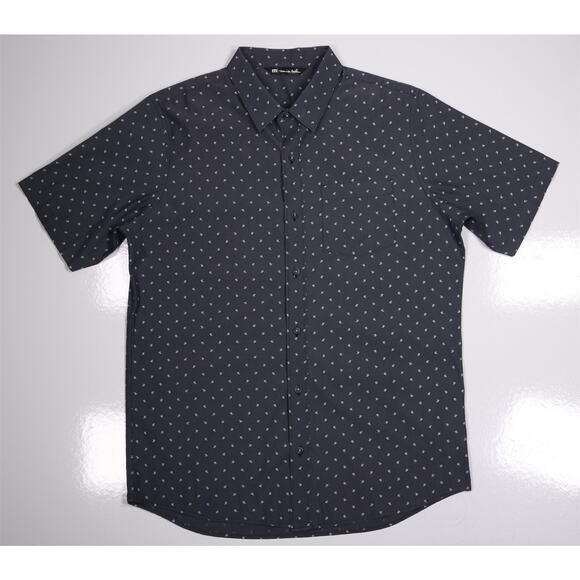 Travis Mathew Other - Travis Mathew Gray Print Design Short Sleeve Button Up Shirt Mens Medium